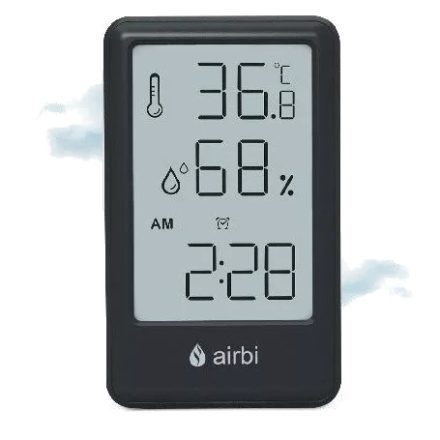 Airbi FRAME digitális páratartalom és hőmérő, fekete
