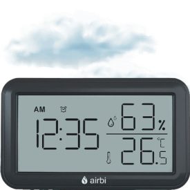 Airbi LINE digitális páratartalom és hőmérő, fekete