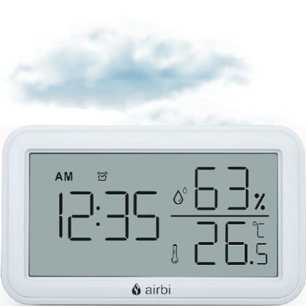 Airbi LINE digitális páratartalom és hőmérő, fehér